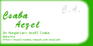csaba aczel business card